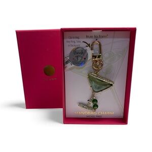 True to Form “Green Martini Handbag Charm” with glass crystal stones - NWT ***